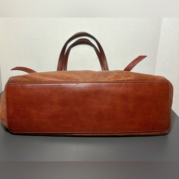 FOSSIL Rayna Brown Suede Leather Tote Bag - Picture 4 of 12